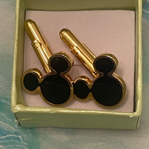 Mickey Mouse Black and Gold Cufflinks - Picture 3 of 3